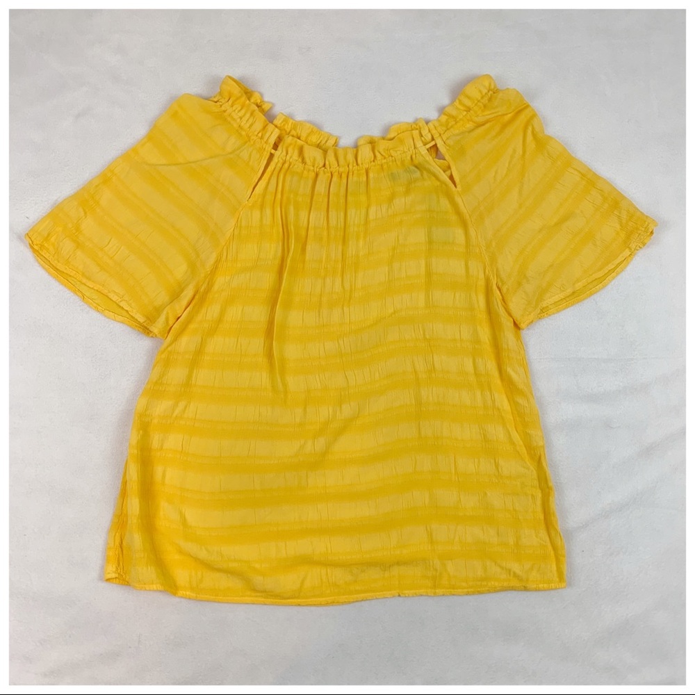 Michael Stars front-to-back Ruffle‎ tie neck top